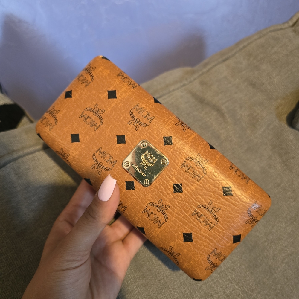 MCM Cognac Visetos Sunglasses Case